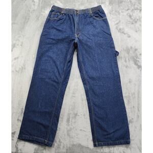 Vintage Haband's Ice House Flannel Lined Carpenter Jeans Men's Size 38M Blue